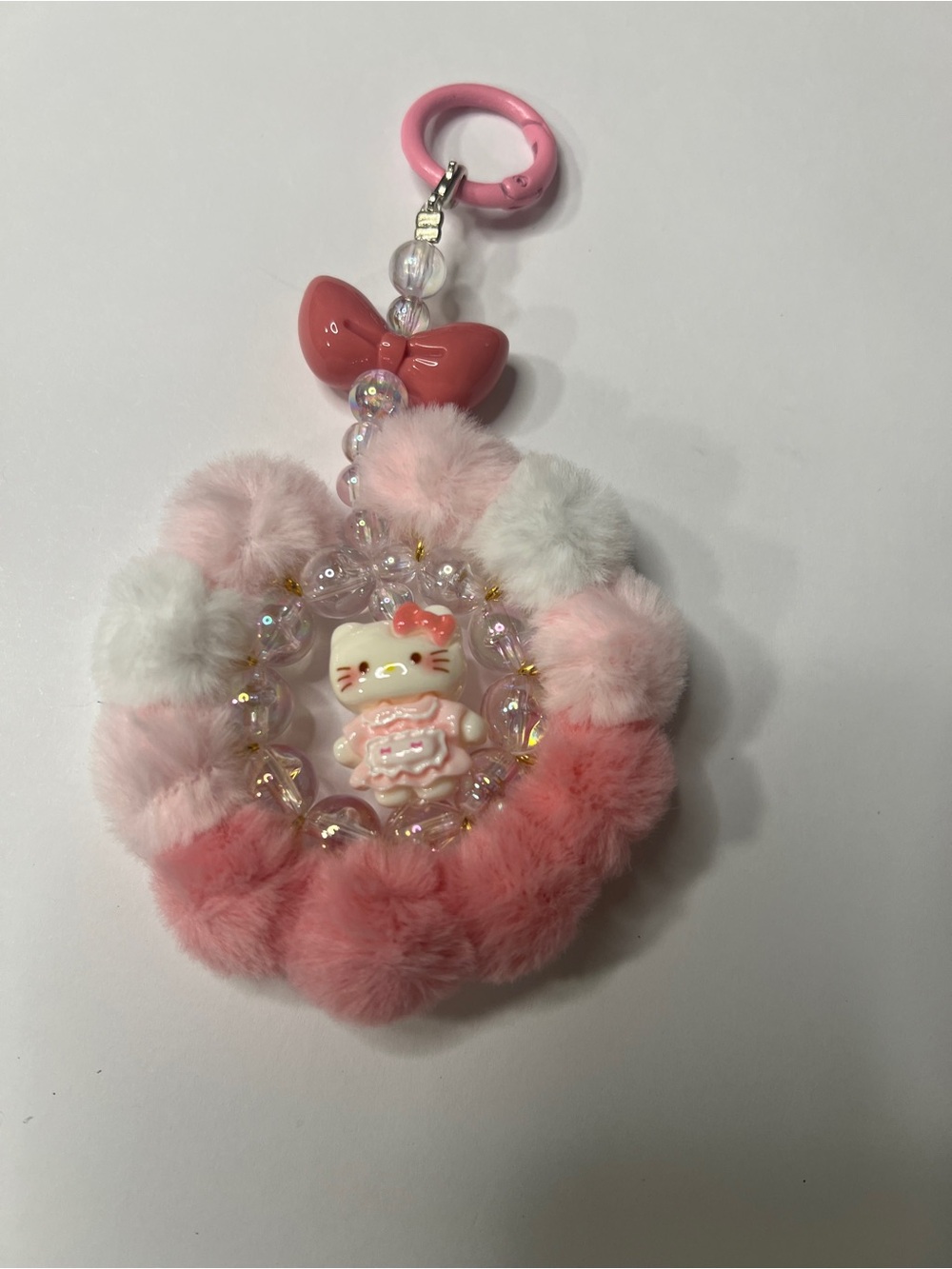 Hello kitty Pom Keychain for Kids - Cute Plush Bag Charm